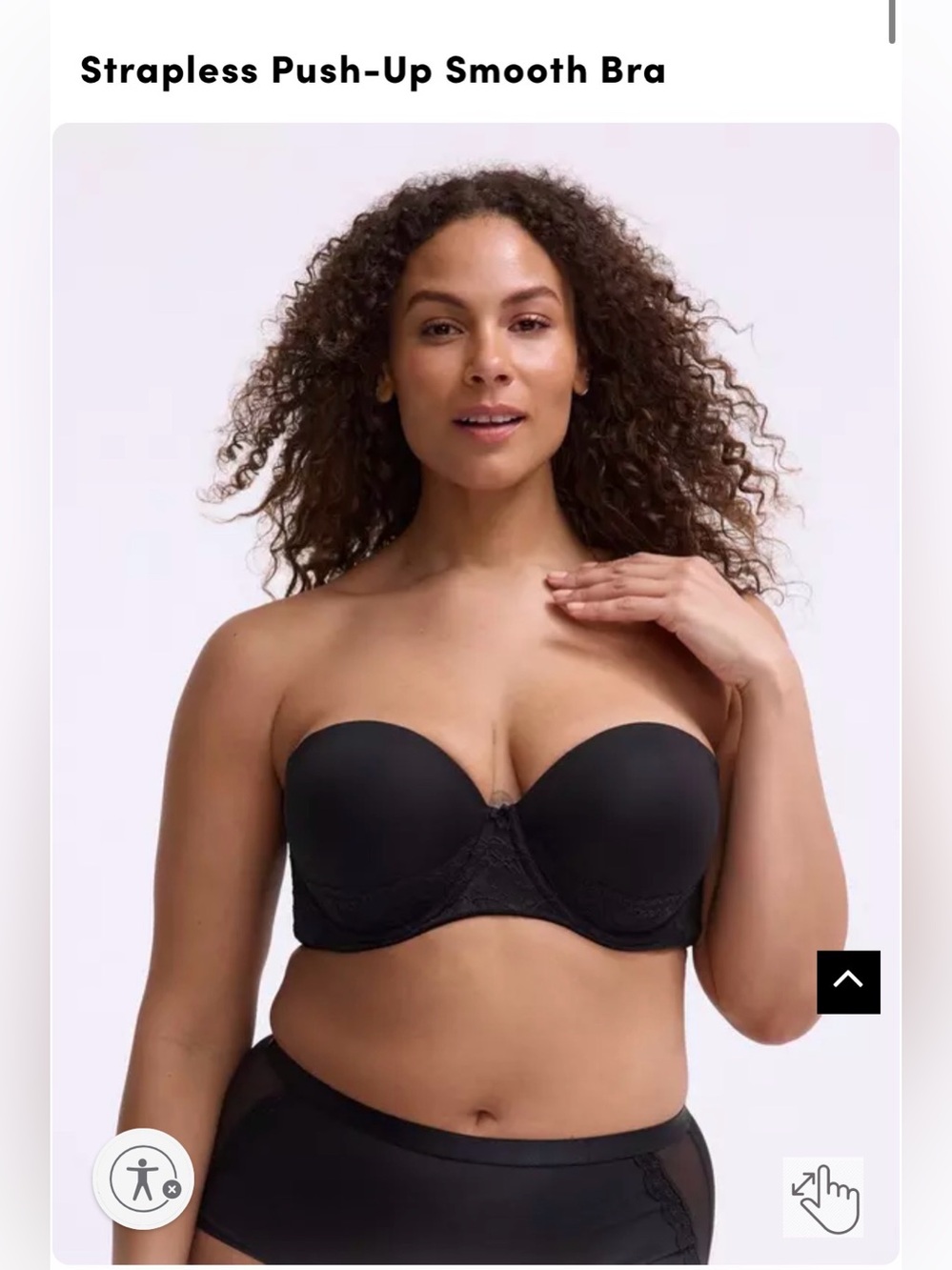 Strapless Push-Up Smooth Bra — Black